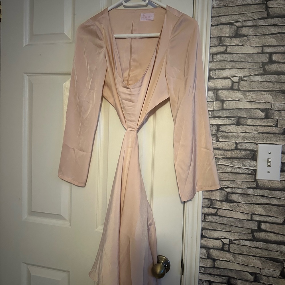 Chic Long Sleeve Blush Dress